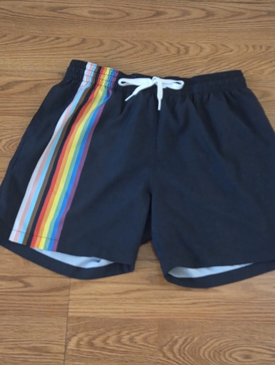 chubbies Other - Chubbies Lined Swim Trunks Midnight Black Rainbow Stipes Men's Large Inseam 5.5"